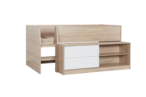 Leyton Cabin Bed White & Oak Effect