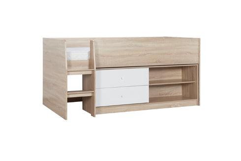 Leyton Cabin Bed White & Oak Effect
