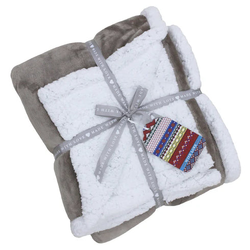 Lux Sherpa Fleece Throw Natural - 127 x 152cm
