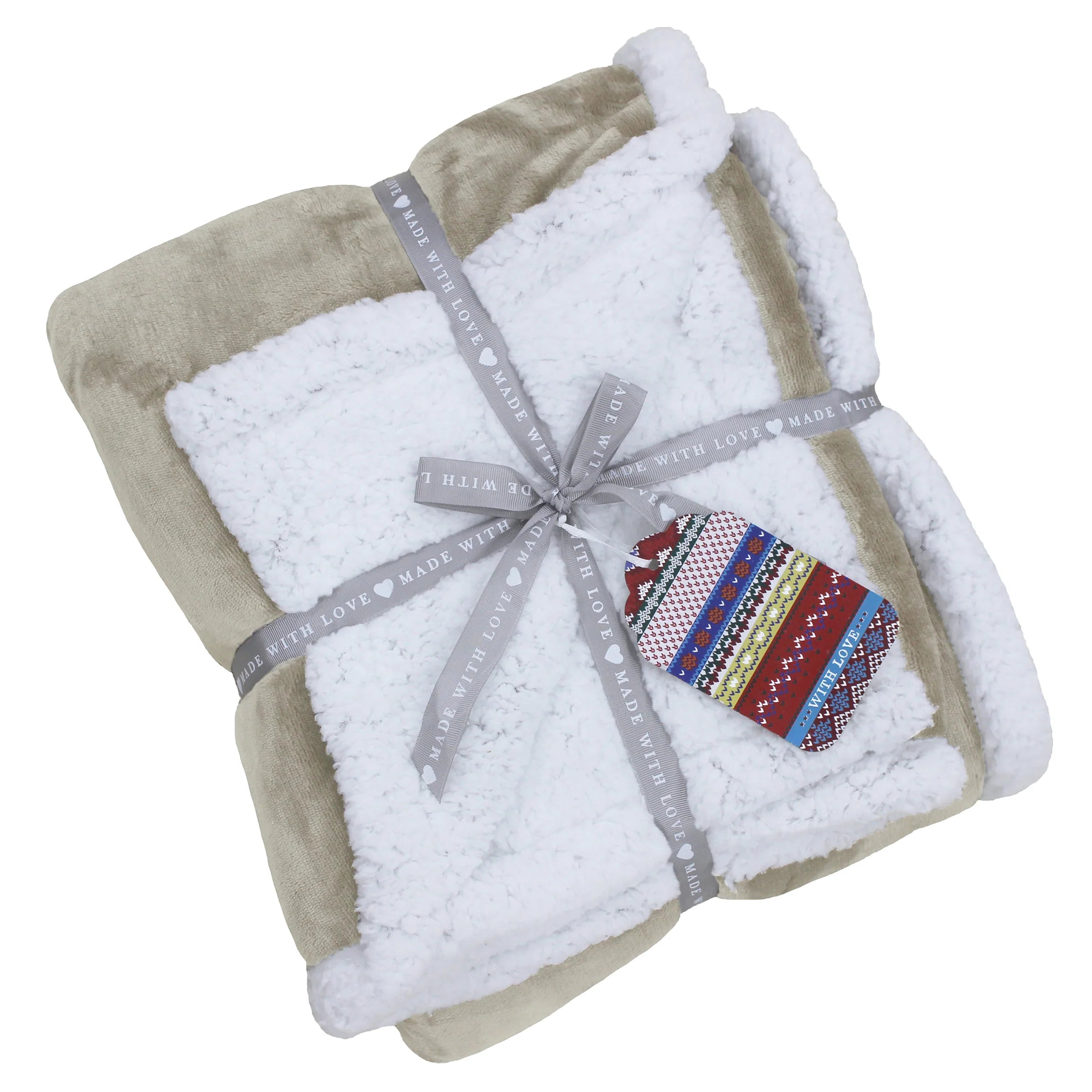 Lux Sherpa Fleece Throw Natural - 127 x 152cm