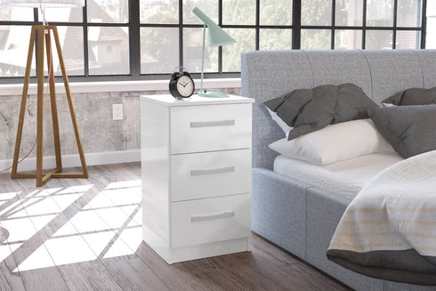 Lynx 3 Drawer Bedside - Black