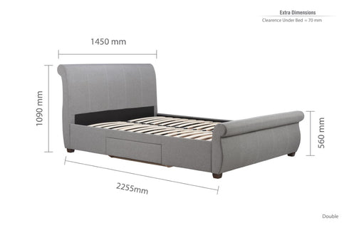 Lancaster Fabric Bed Grey