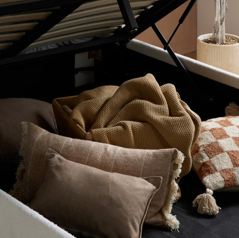 Maisey Ottoman Bed White Boucle