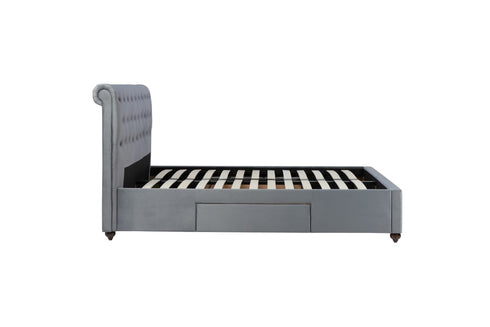 Marlow Fabric Bed Grey Velvet