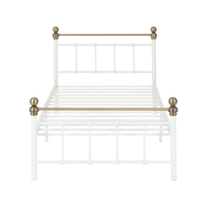 Marlborough 3FT Bed - White/Antique Brass
