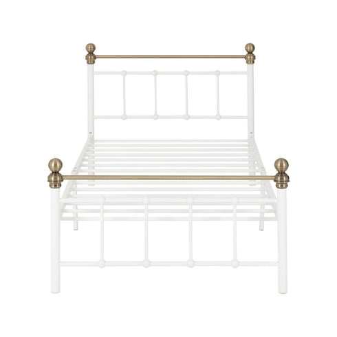 Marlborough 3FT Bed - White/Antique Brass