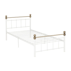 Marlborough 3FT Bed - White/Antique Brass