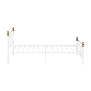 Marlborough 3FT Bed - White/Antique Brass