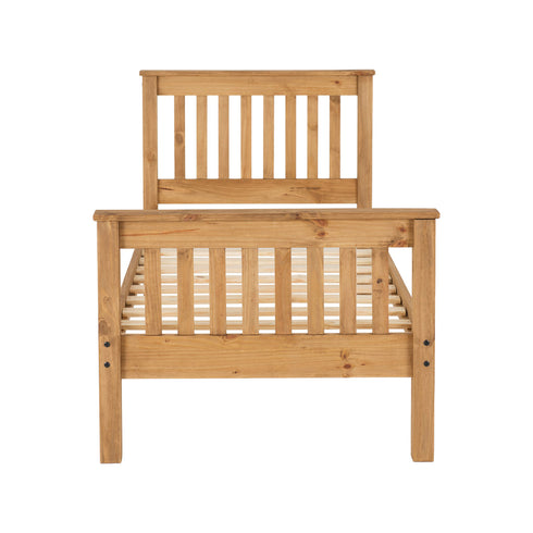 Monaco 3FT Bed High Foot End - Distressed Waxed Pine