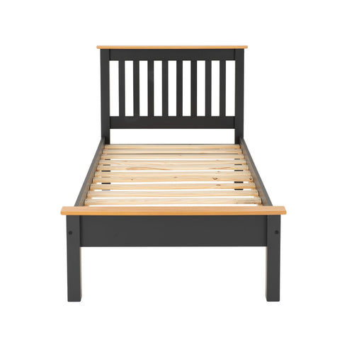 Monaco 3FT Bed Low Foot End - Grey/Oak Effect Home Done