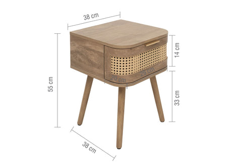 Noah 1 Drawer Bedside - Oak