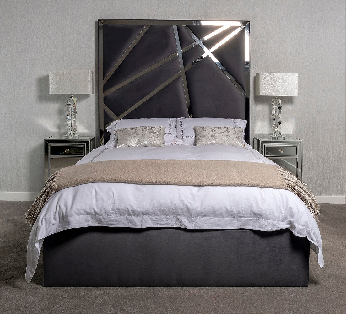 Oliver & Sons The Shard Metal Bed Frame Chrome