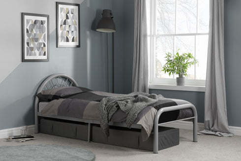 Solo Single Bed Silver