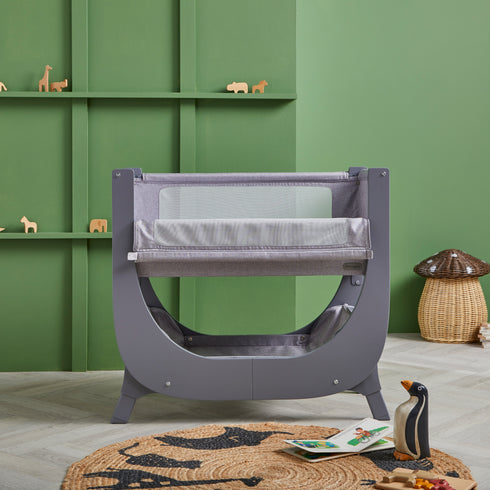 Shnuggle Air Lite Bedside Crib with Mattress- Grey