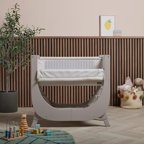 Shnuggle Air Lite Bedside Crib with Mattress- Taupe