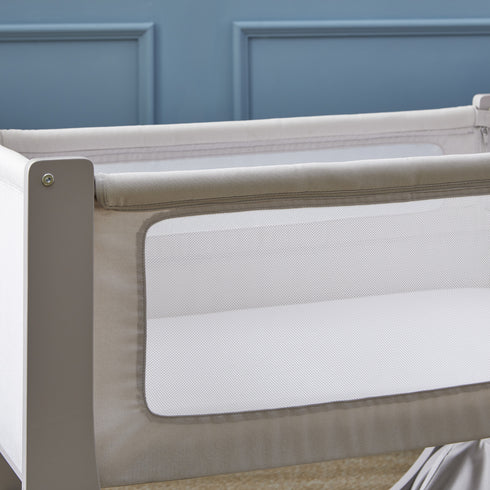 Shnuggle Air Lite Bedside Crib with Mattress- Taupe