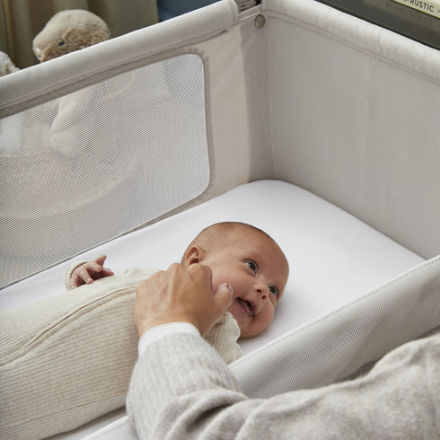 Shnuggle Air Lite Bedside Crib with Mattress- Taupe
