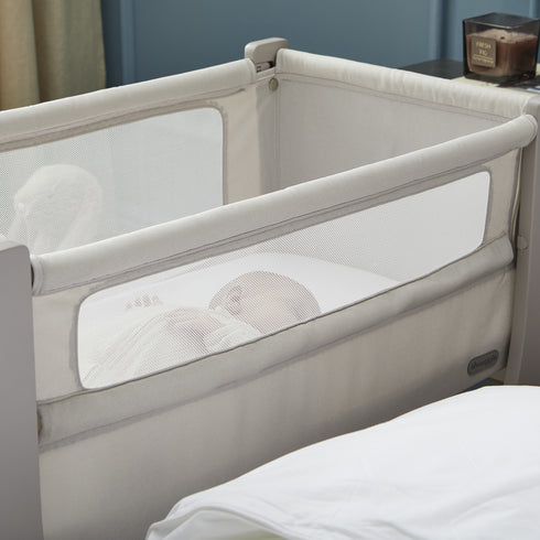 Shnuggle Air Lite Bedside Crib with Mattress- Taupe