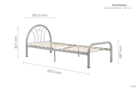 Solo Single Bed Silver