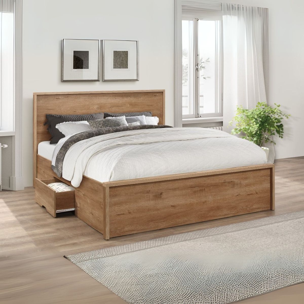 Stockwell Bed Rustic Oak Effect