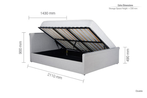 Stratus Ottoman Bed Grey