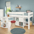 Uno White Midsleeper With Pull Out Desk And Cube Unit