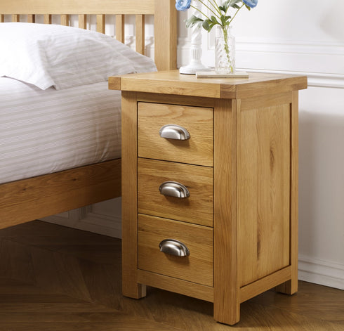 Woburn Large 3 Drawer Bedside Oak
