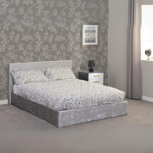 Waverley 4FT6 Storage Bed - Grey Crushed Velvet