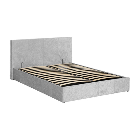 Waverley 4FT6 Storage Bed - Grey Crushed Velvet