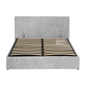 Waverley 4FT6 Storage Bed - Grey Crushed Velvet