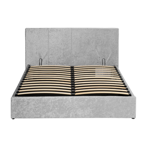 Waverley 4FT6 Storage Bed - Grey Crushed Velvet