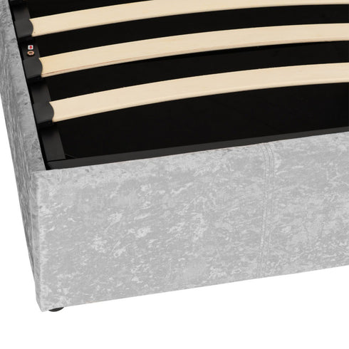 Waverley 4FT6 Storage Bed - Grey Crushed Velvet