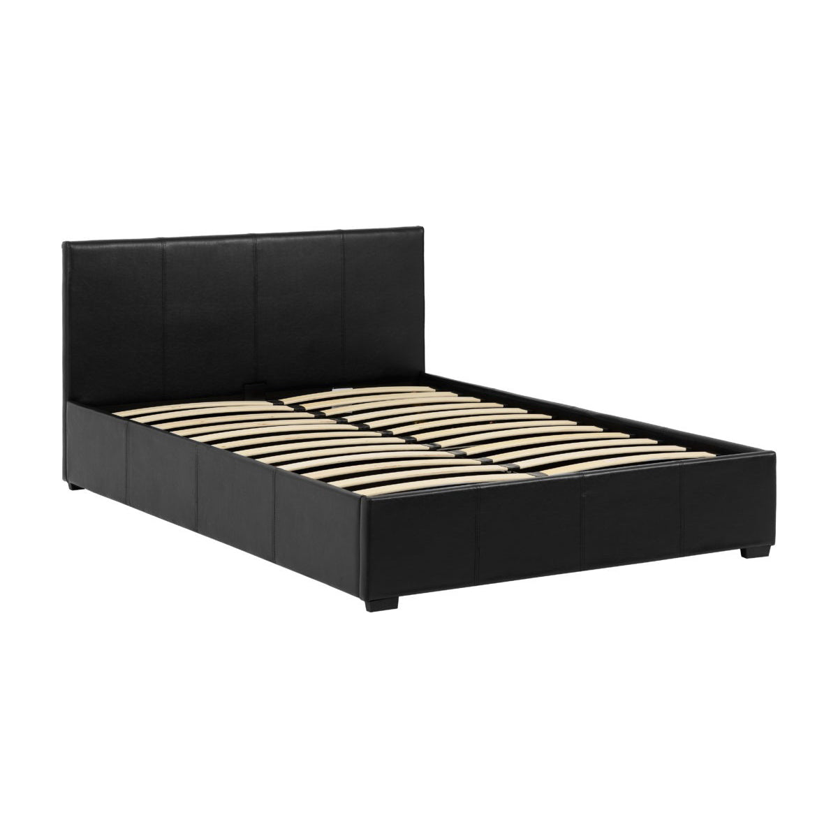 Waverley 5FT Storage Bed - Black Faux Leather