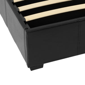 Waverley 5FT Storage Bed - Black Faux Leather