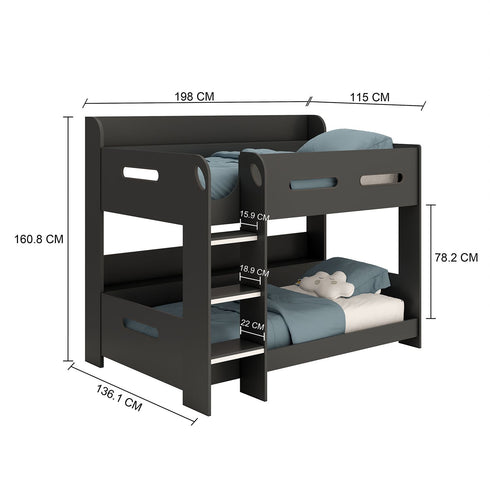 Kidsaw Single Bunk Bed – Anthracite