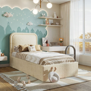 Elsie Ottoman Kids Bed Ivory Boucle