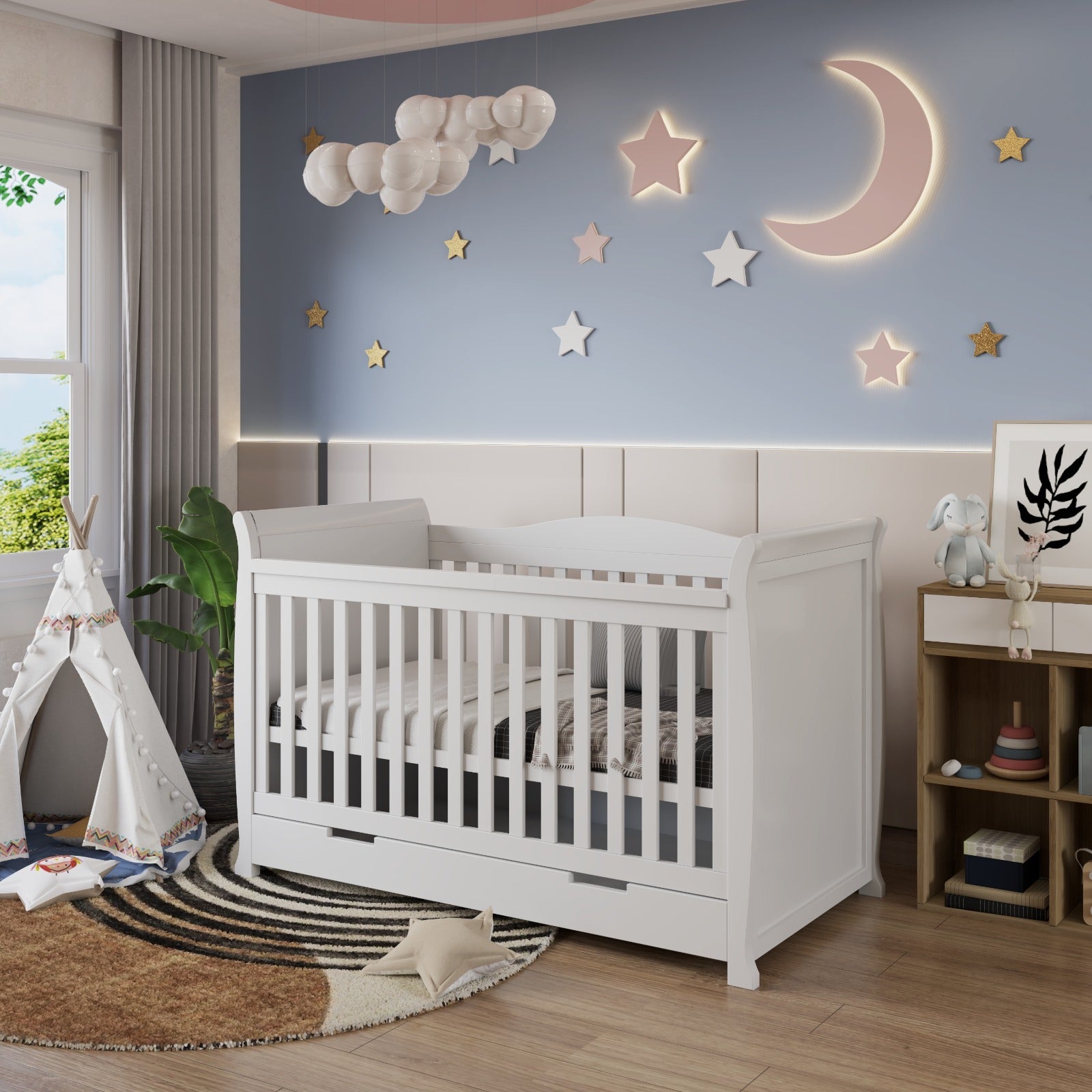 Pure Bliss White Baby Cot 140x70cm