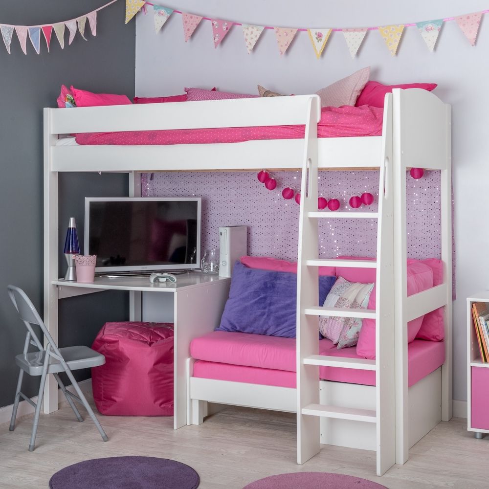Highsleeper, Sofa, Cube Sofa Pink Choose Door Colour (1 Pair)
