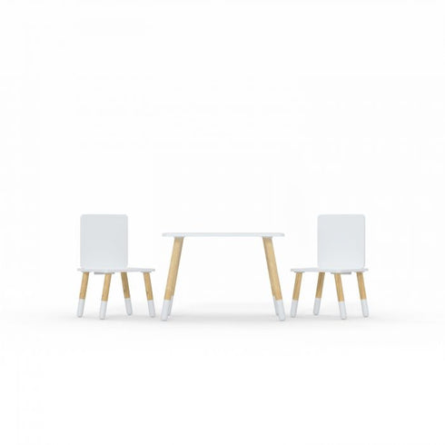 Kidsaw Table & 2 Chairs - White