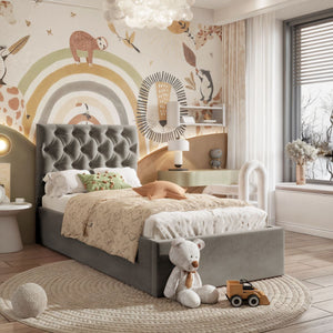 Willow Ottoman Kids Bed Steel Grey