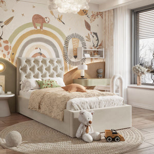 Willow Ottoman Kids Bed Beige
