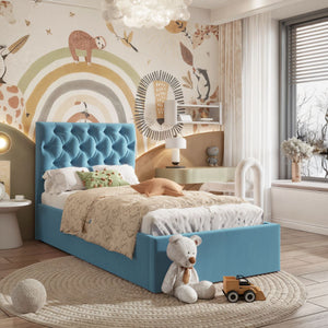 Willow Ottoman Kids Bed Baby Blue