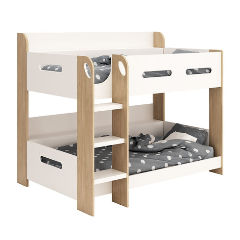 Kidsaw Single Bunk Bed – White/Oak