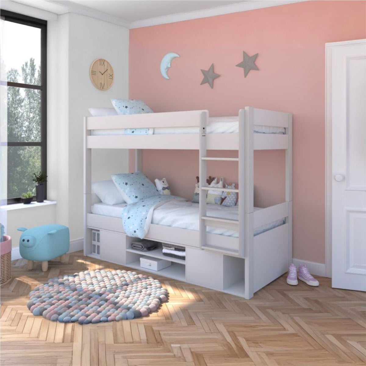 Uno White Bunk Bed With Under Bed Storage