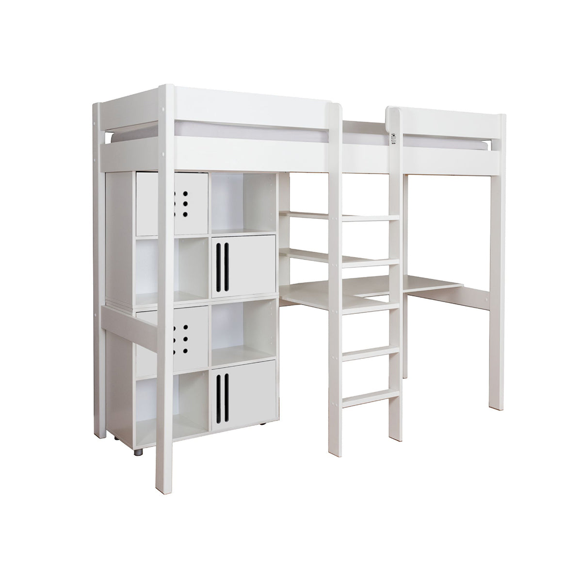 Stompa Duo 6 High Sleeper + 2 Cubes 4 Doors White