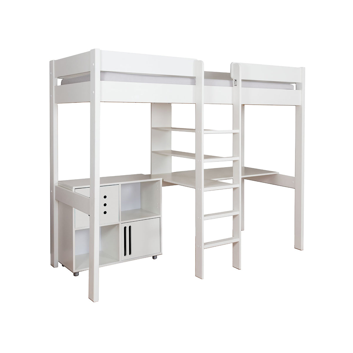 Stompa Duo 2 High Sleeper + 1 Cube 2 Doors White