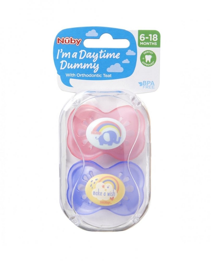 Nuby Daytime Orthodontic Teat Dummies 6-18m