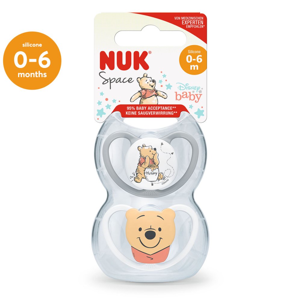 Nuk Winnie The Pooh Space Soother Silicone Size 1