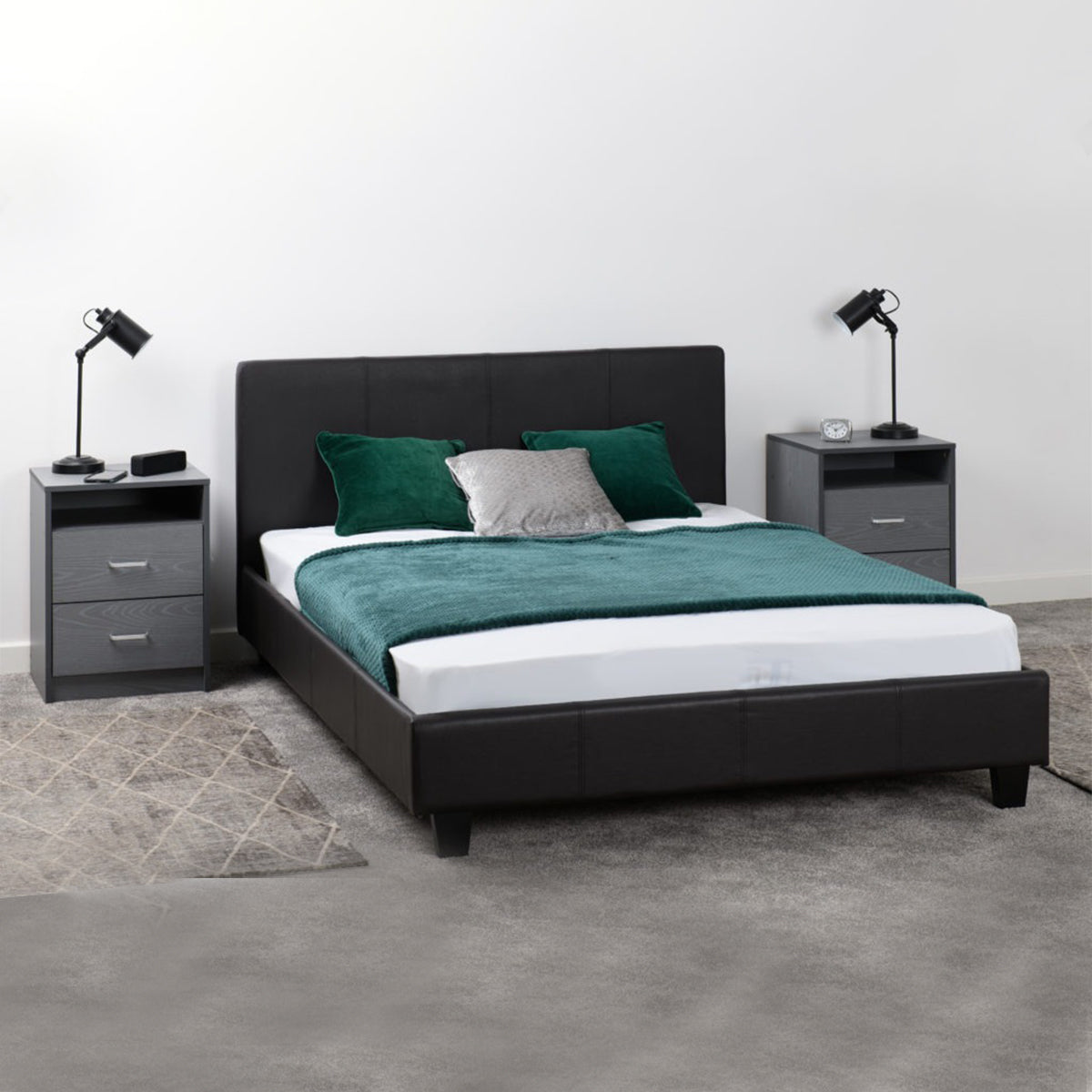 Prado 4FT Bed - Brown Faux Leather