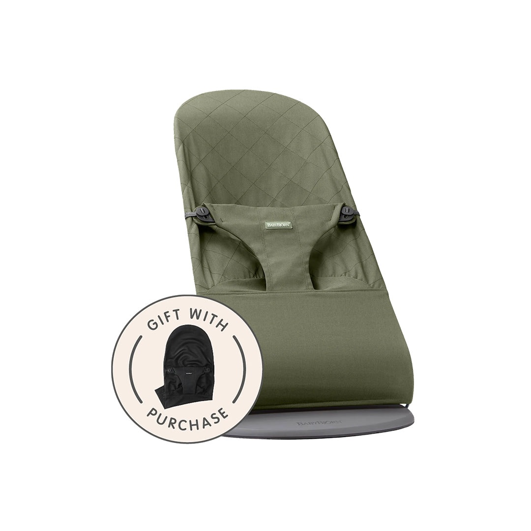 BabyBjörn Baby Bouncers BLISS Woven, Classic Quilt, Dark Green